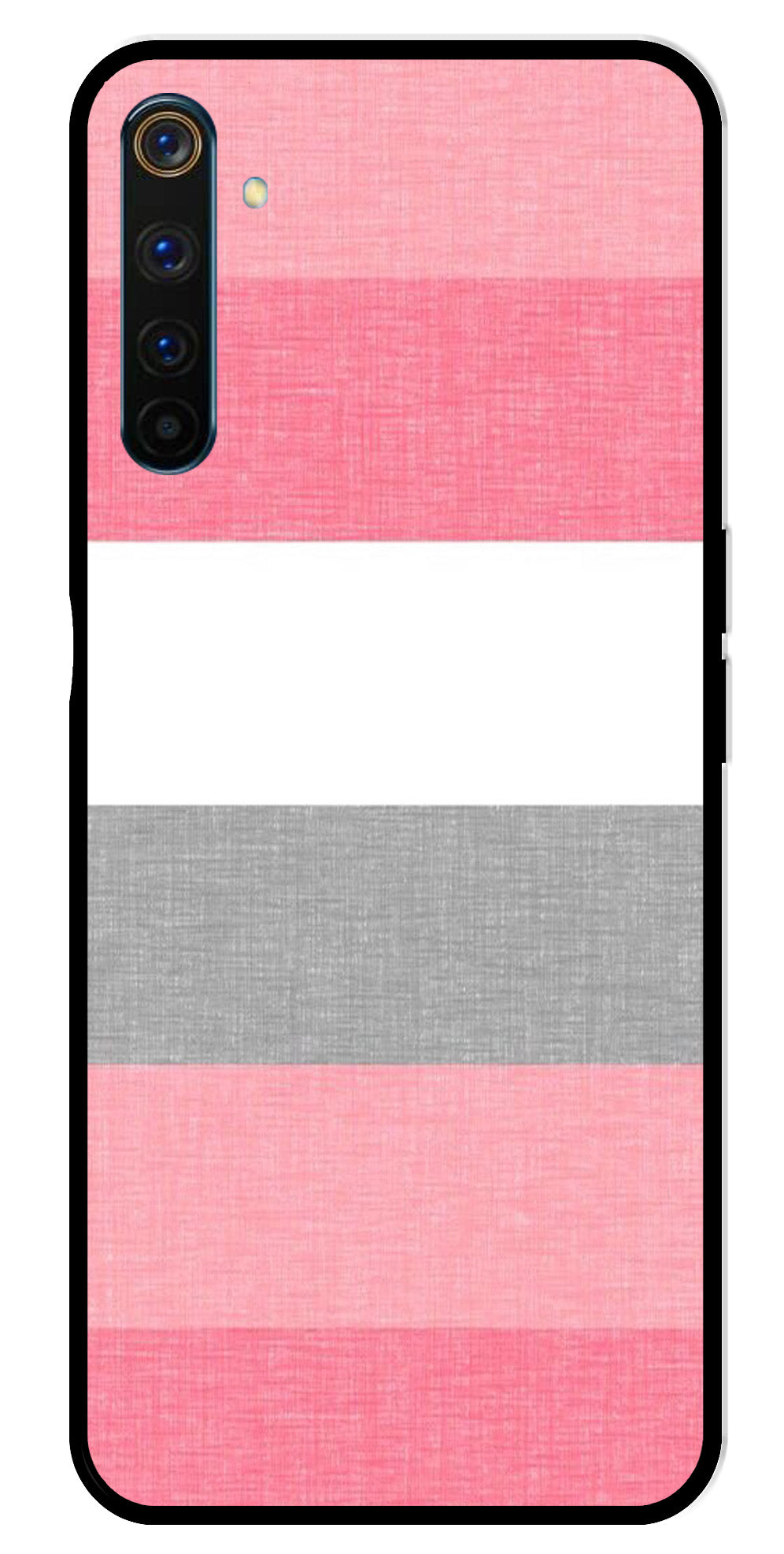 Pink Pattern Metal Mobile Case for Realme 6 Pro   (Design No -23)