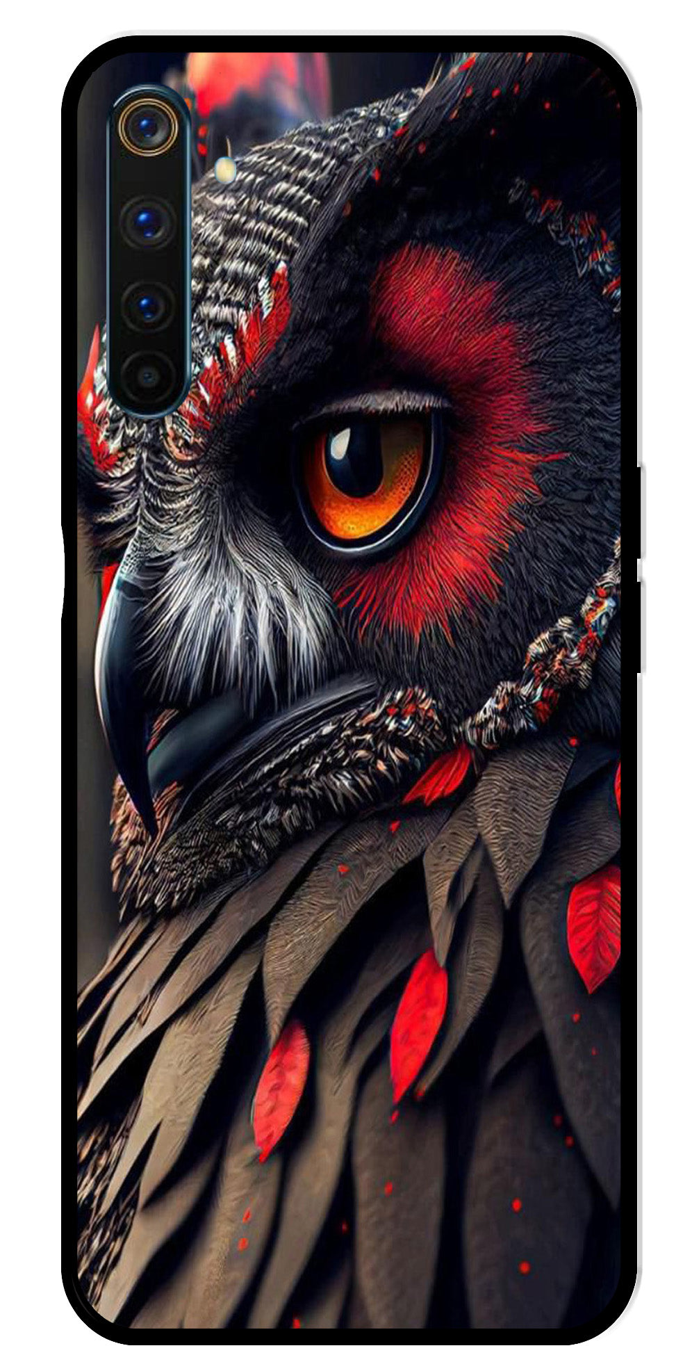 Owl Design Metal Mobile Case for Realme 6 Pro   (Design No -26)