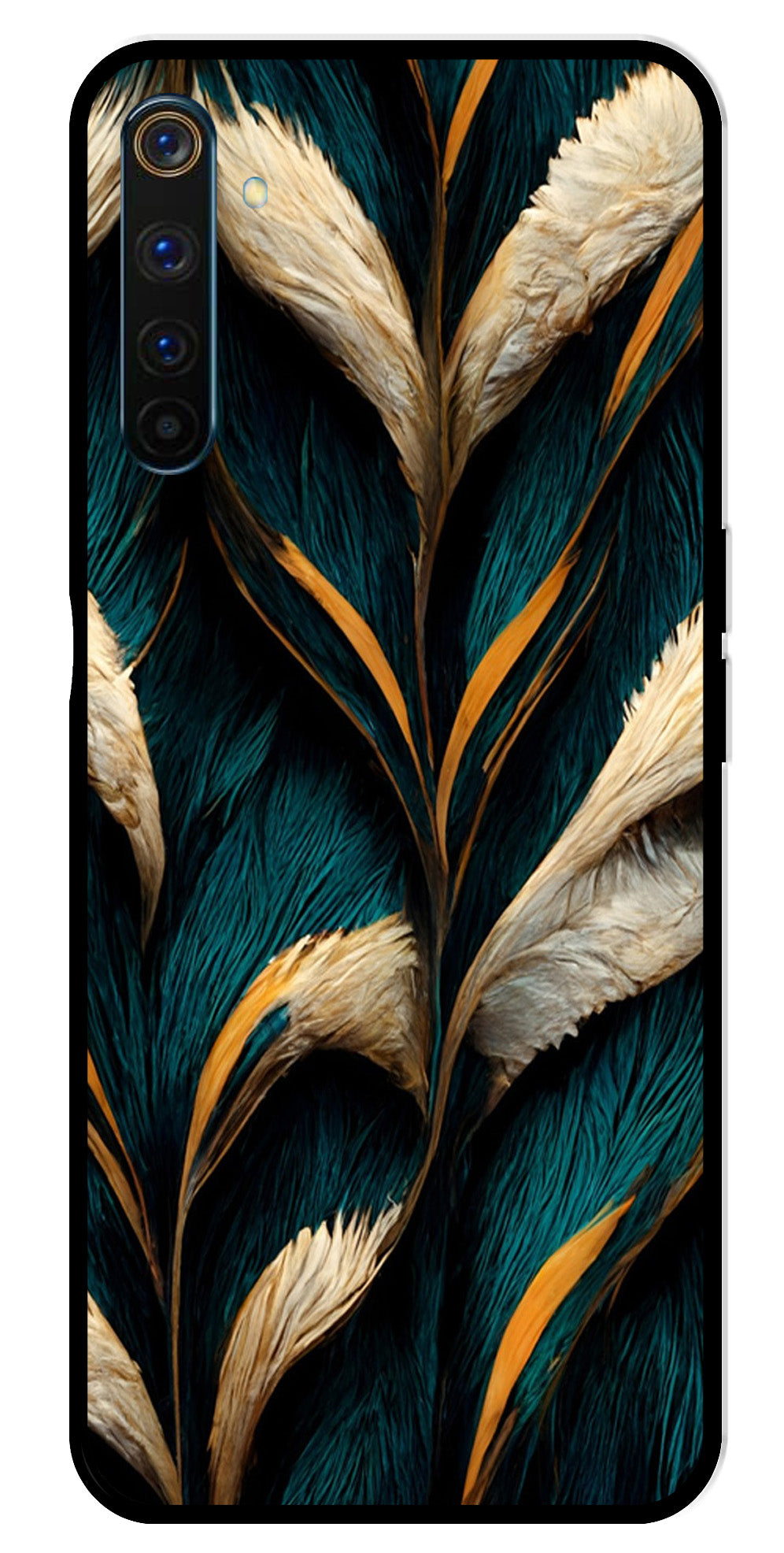 Feathers Metal Mobile Case for Realme 6 Pro   (Design No -30)