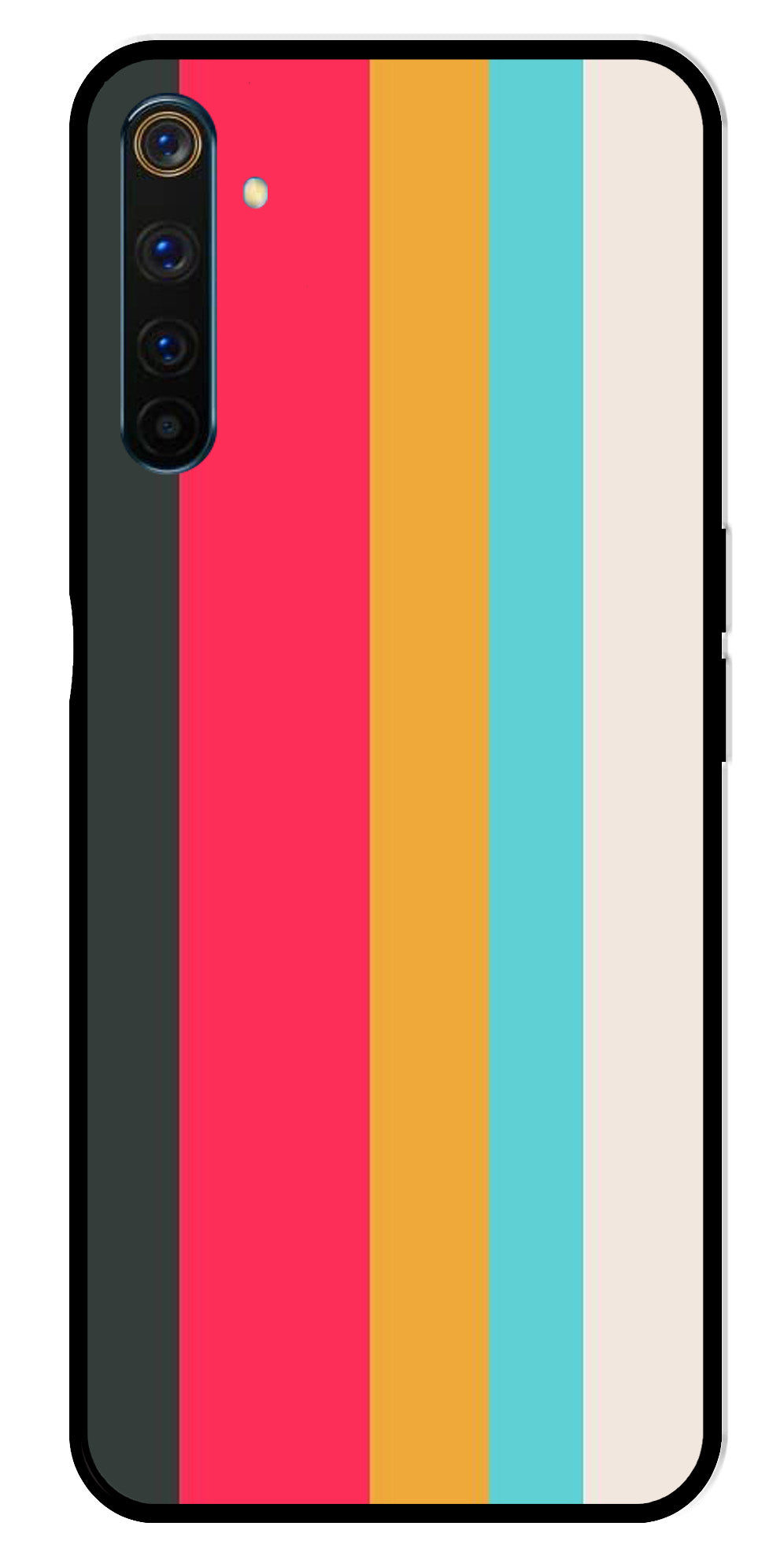 Muted Rainbow Metal Mobile Case for Realme 6 Pro   (Design No -31)