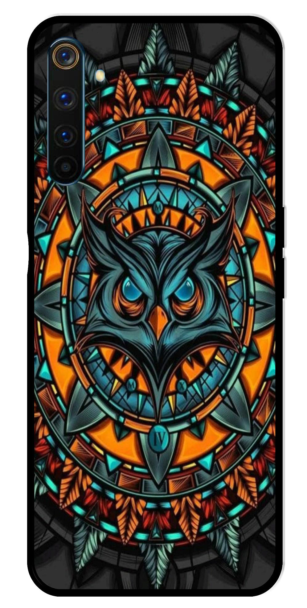 Owl Pattern Metal Mobile Case for Realme 6 Pro   (Design No -42)