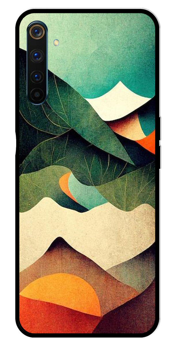 MultiColor Pattern Metal Mobile Case for Realme 6 Pro   (Design No -43)