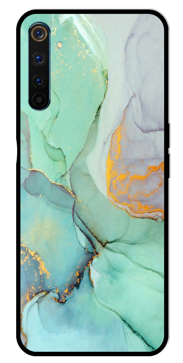 Marble Design Metal Mobile Case for Realme 6 Pro   (Design No -46)