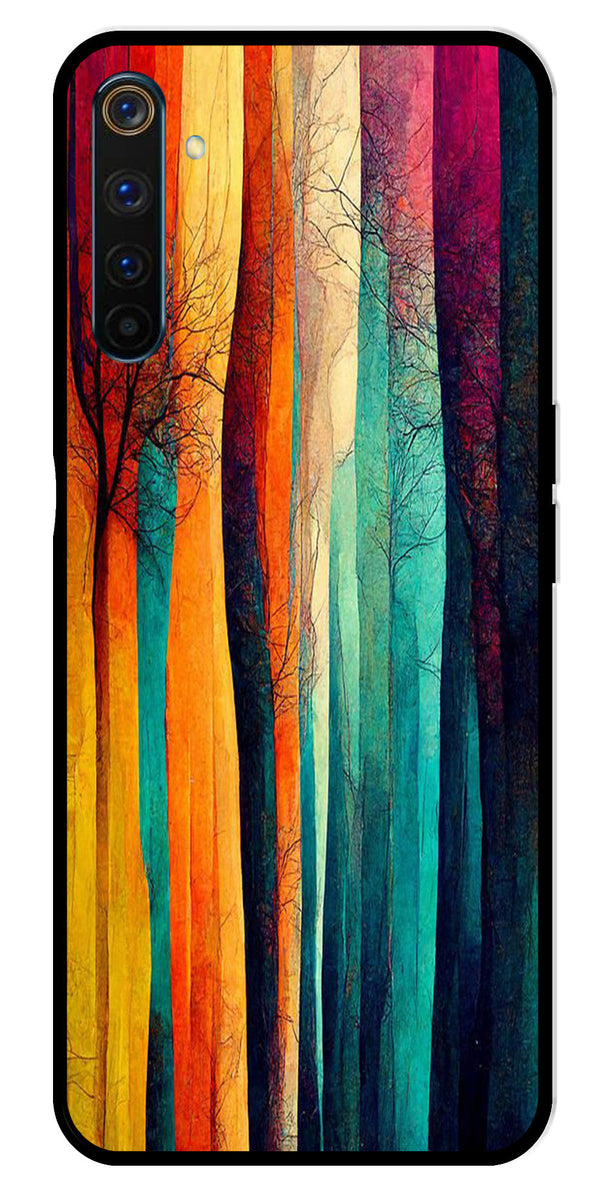 Modern Art Colorful Metal Mobile Case for Realme 6 Pro   (Design No -47)