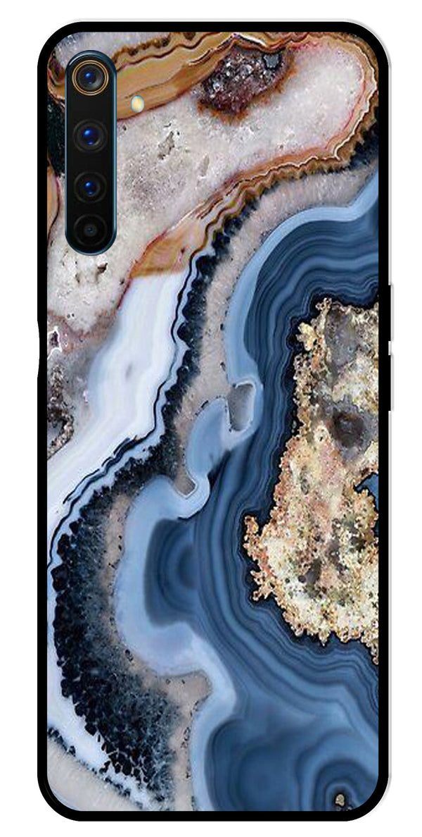 Marble Design Metal Mobile Case for Realme 6 Pro   (Design No -53)