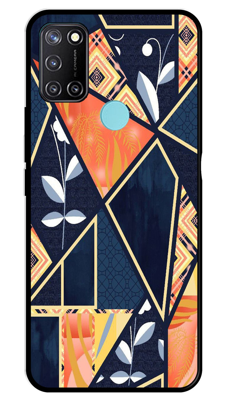 Marble Design Metal Mobile Case for Realme C17   (Design No -07)