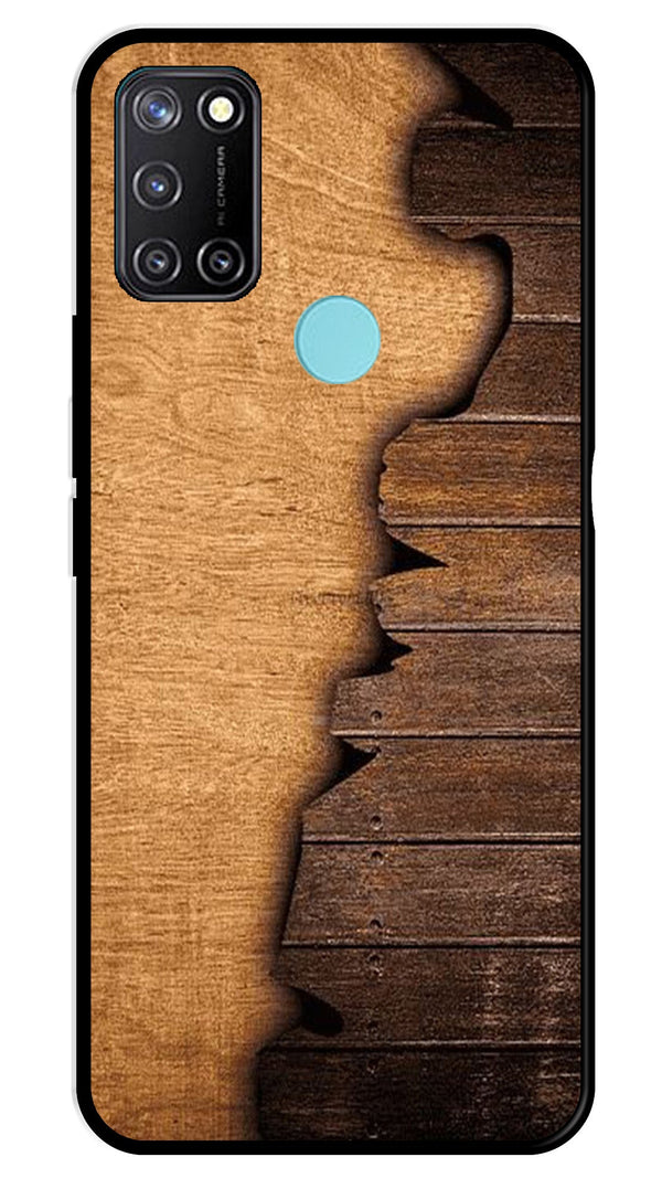 Wooden Design Metal Mobile Case for Realme 7i   (Design No -13)