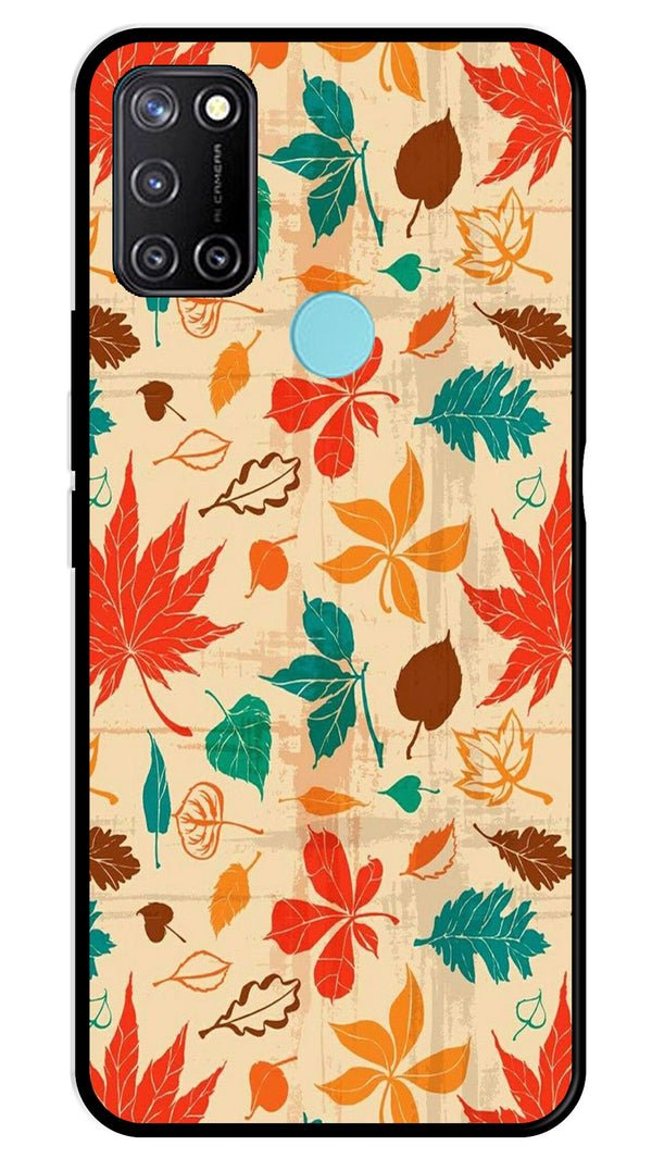 Leafs Design Metal Mobile Case for Realme C17   (Design No -14)