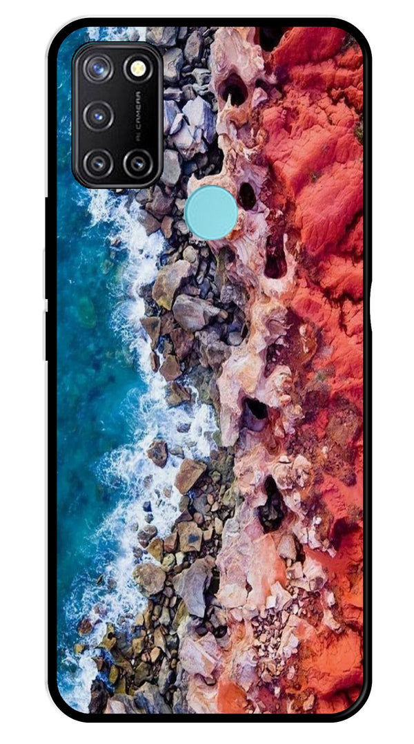 Sea Shore Metal Mobile Case for Realme 7i   (Design No -18)