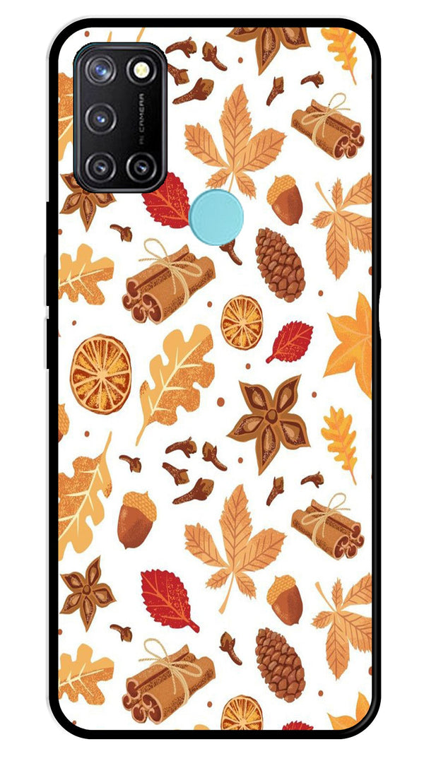 Autumn Leaf Metal Mobile Case for Realme 7i   (Design No -19)