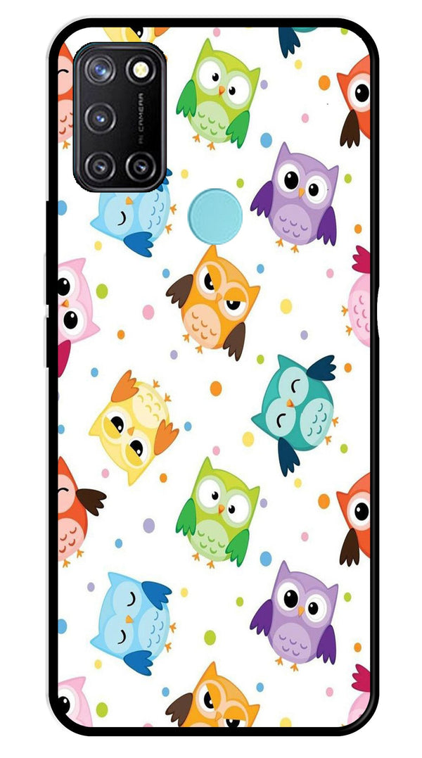 Owls Pattern Metal Mobile Case for Realme 7i   (Design No -20)
