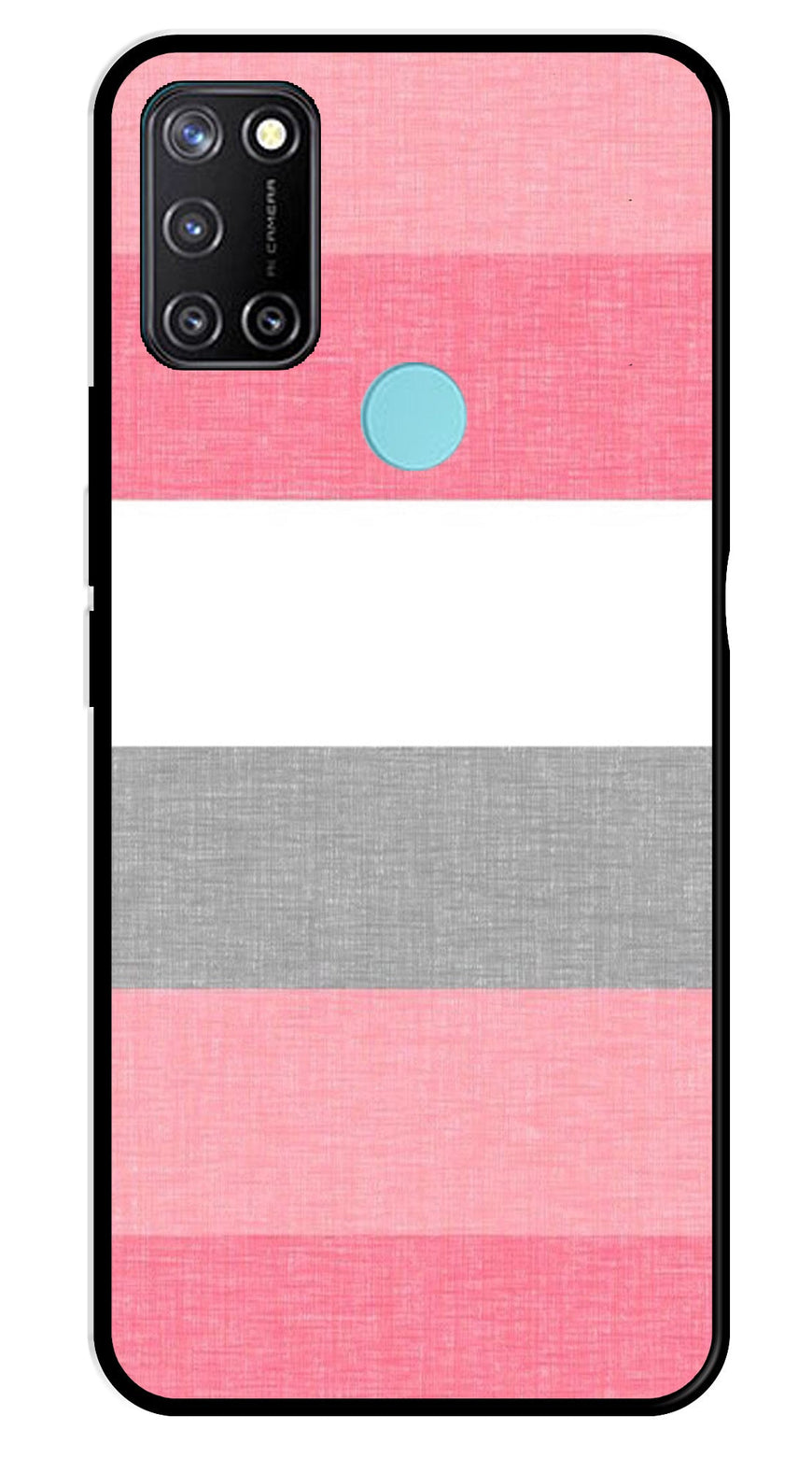 Pink Pattern Metal Mobile Case for Realme C17   (Design No -23)