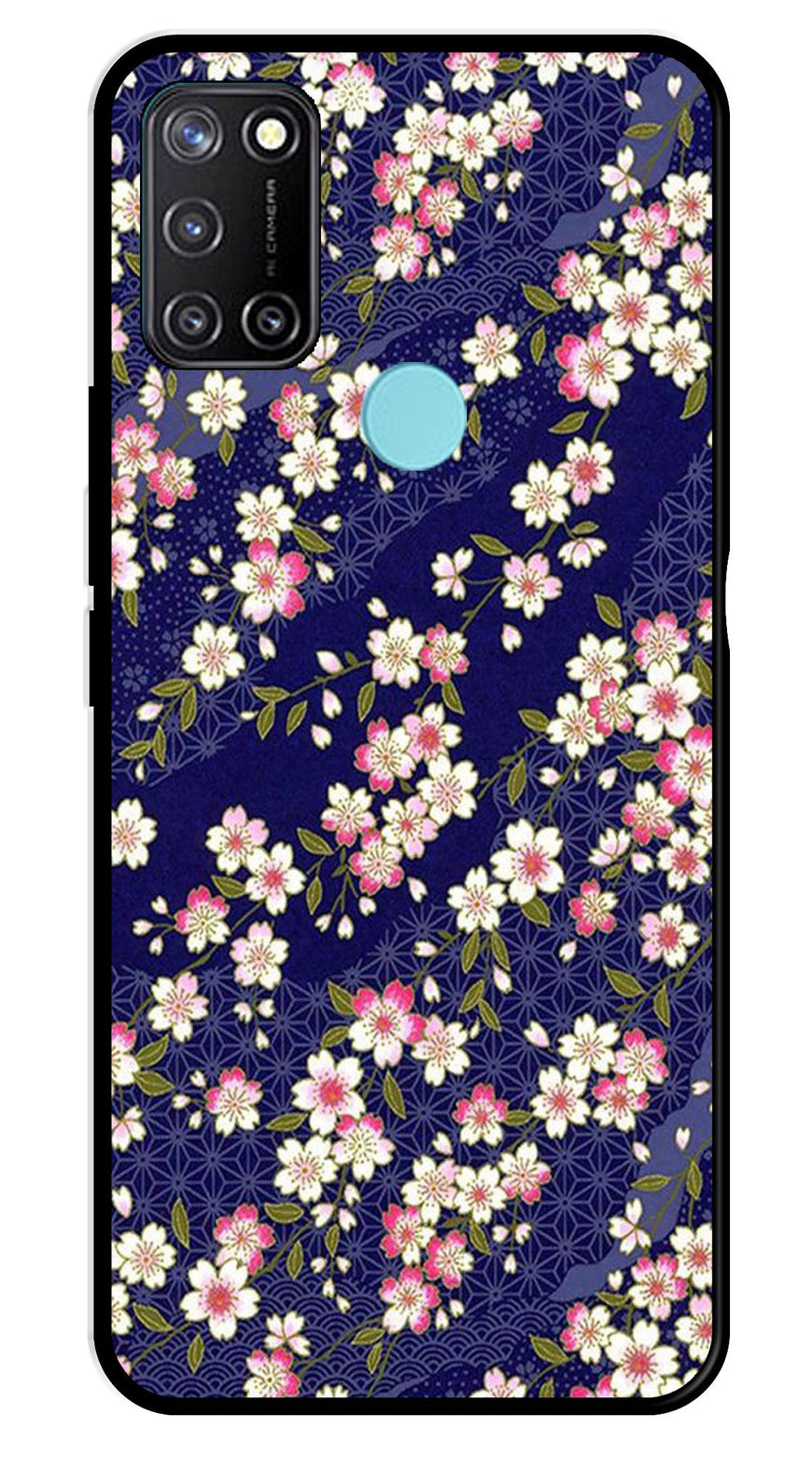 Flower Design Metal Mobile Case for Realme 7i   (Design No -25)