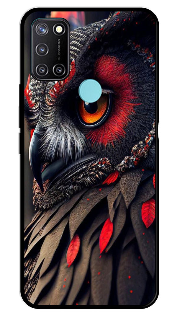 Owl Design Metal Mobile Case for Realme 7i   (Design No -26)