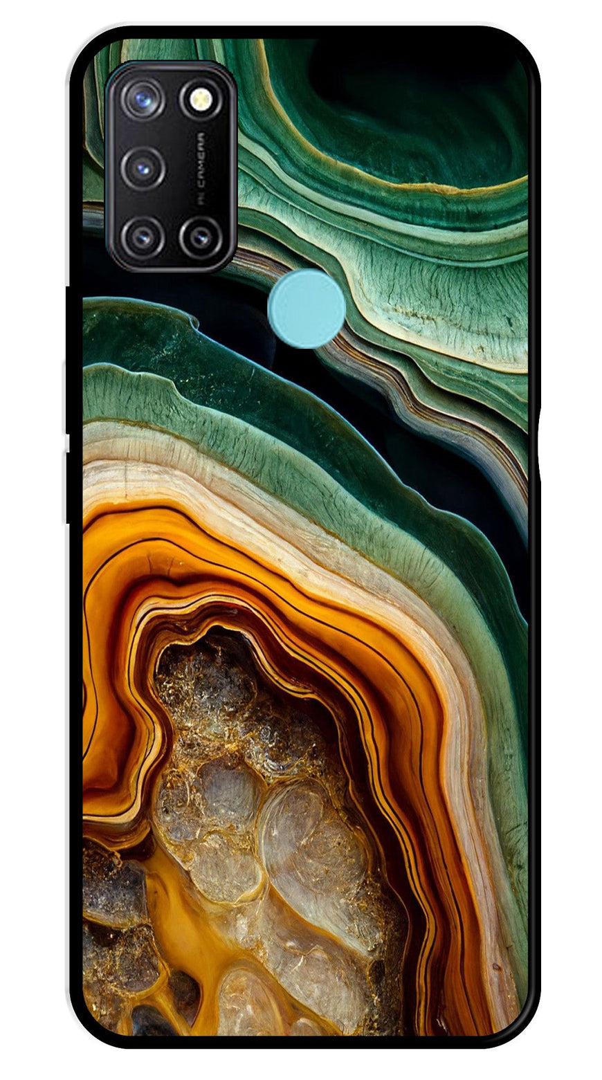 Marble Design Metal Mobile Case for Realme C17   (Design No -28)