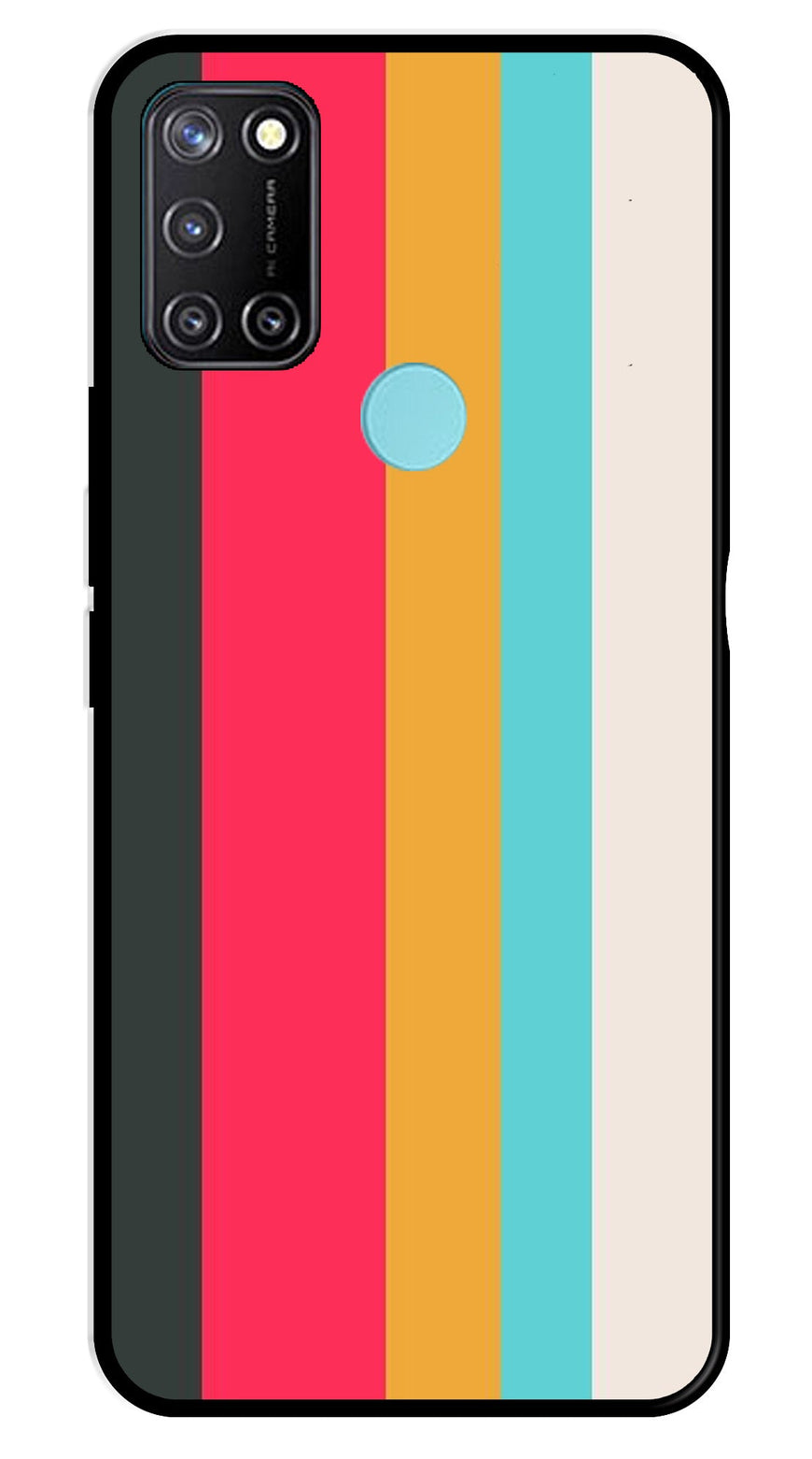 Muted Rainbow Metal Mobile Case for Realme 7i   (Design No -31)