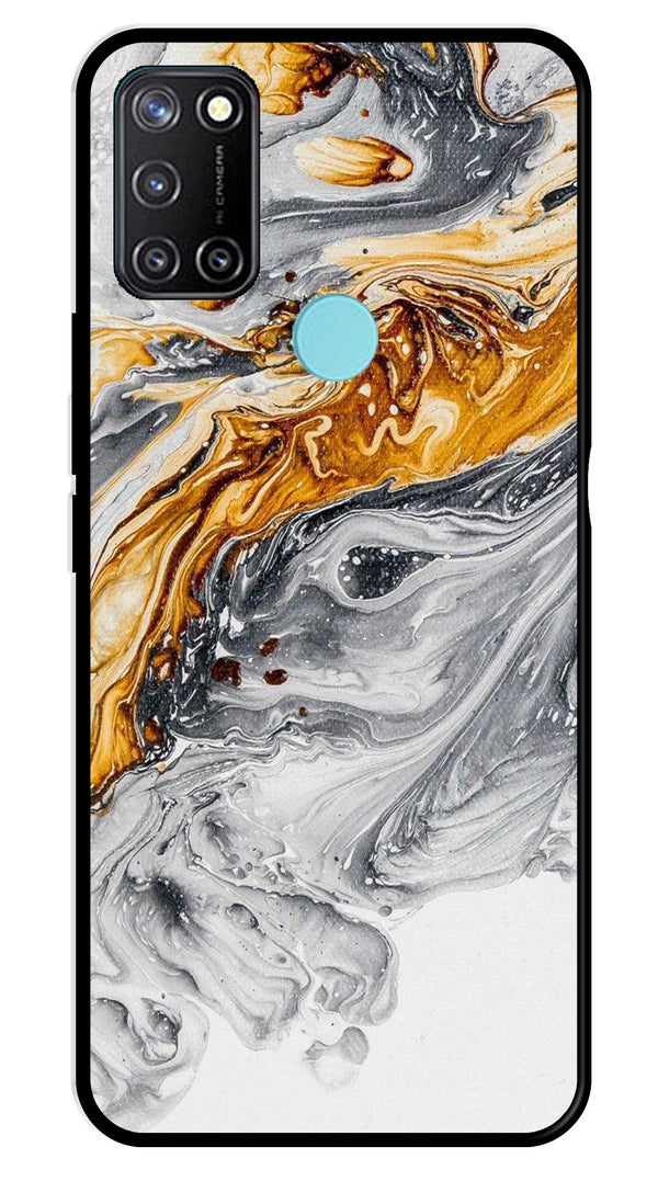 Marble Pattern Metal Mobile Case for Realme 7i   (Design No -36)