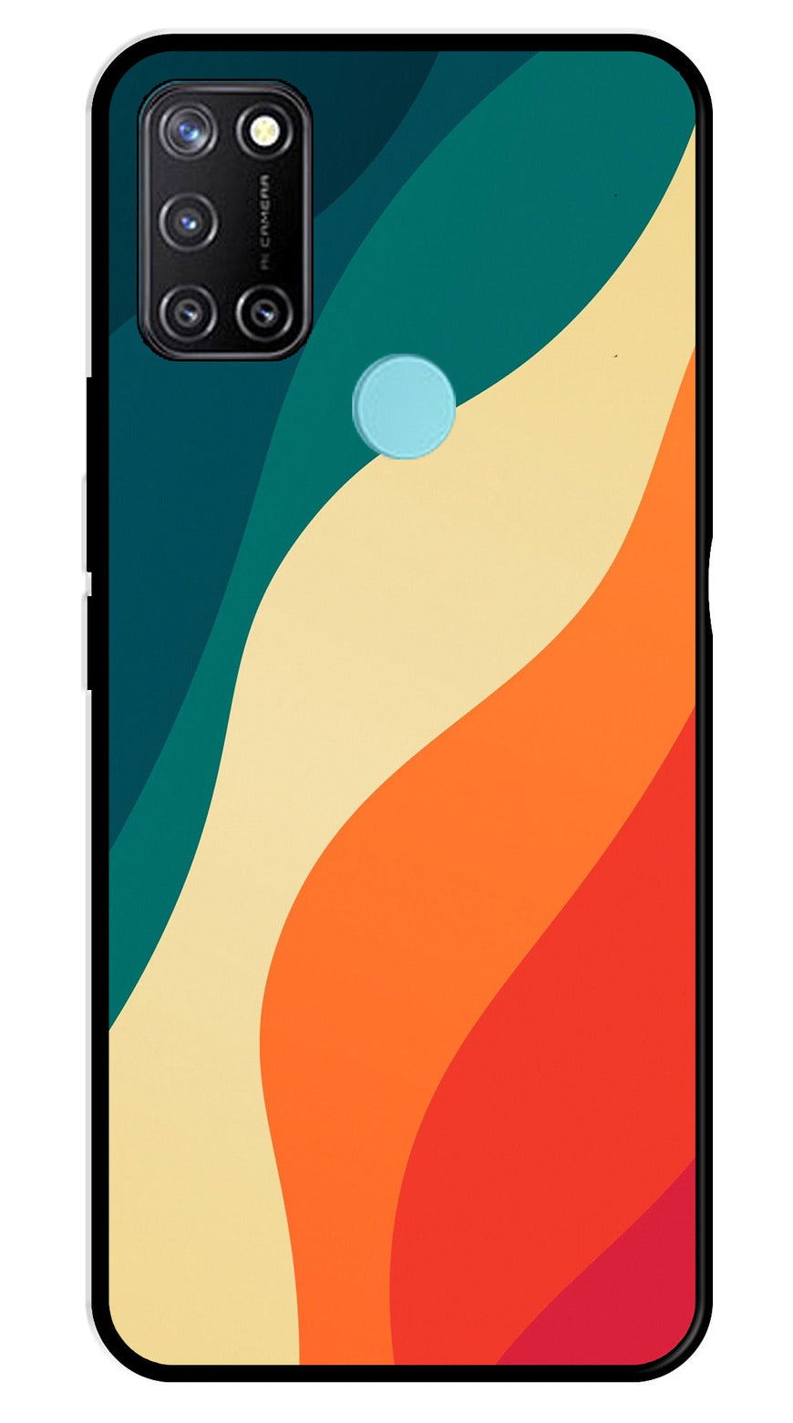 Muted Rainbow Metal Mobile Case for Realme 7i   (Design No -39)