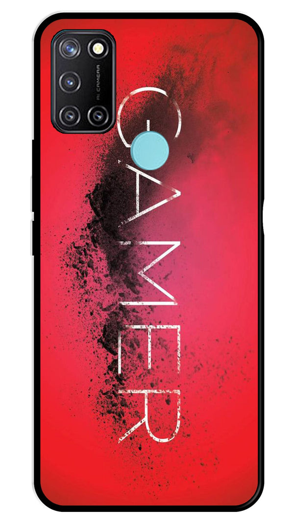 Gamer Pattern Metal Mobile Case for Realme 7i   (Design No -41)