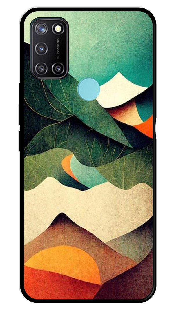 MultiColor Pattern Metal Mobile Case for Realme 7i   (Design No -43)
