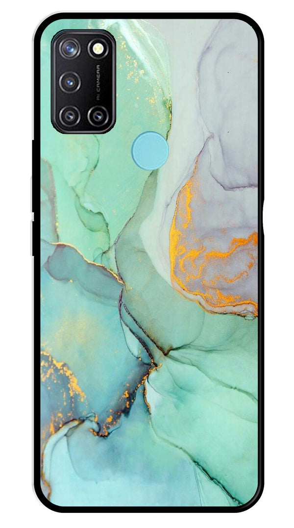 Marble Design Metal Mobile Case for Realme 7i   (Design No -46)