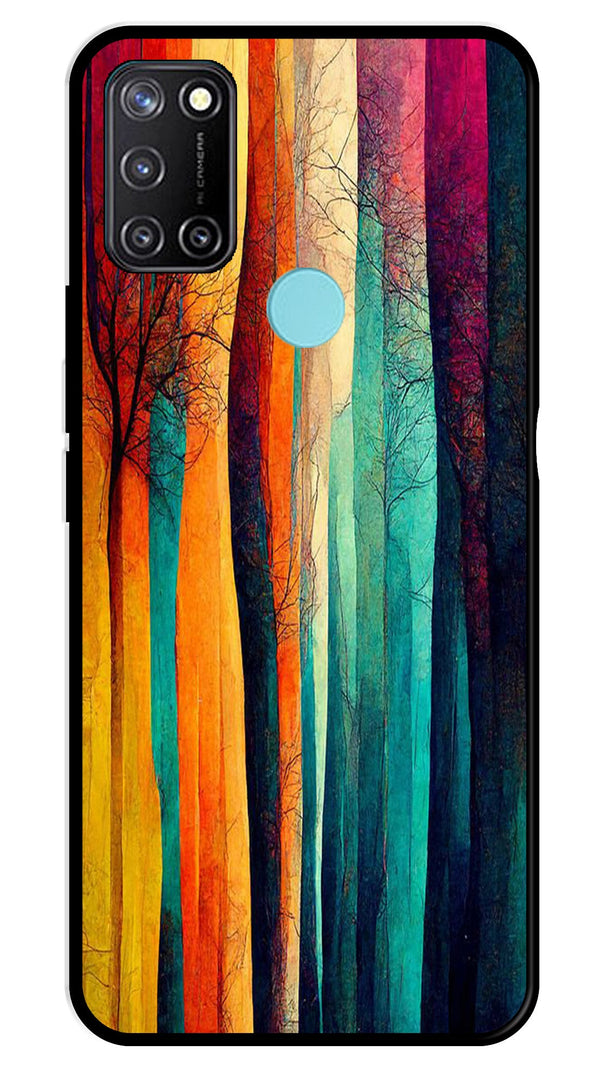 Modern Art Colorful Metal Mobile Case for Realme 7i   (Design No -47)