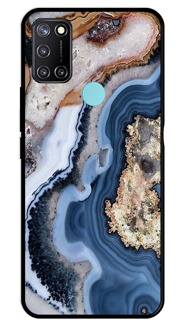 Marble Design Metal Mobile Case for Realme C17   (Design No -53)