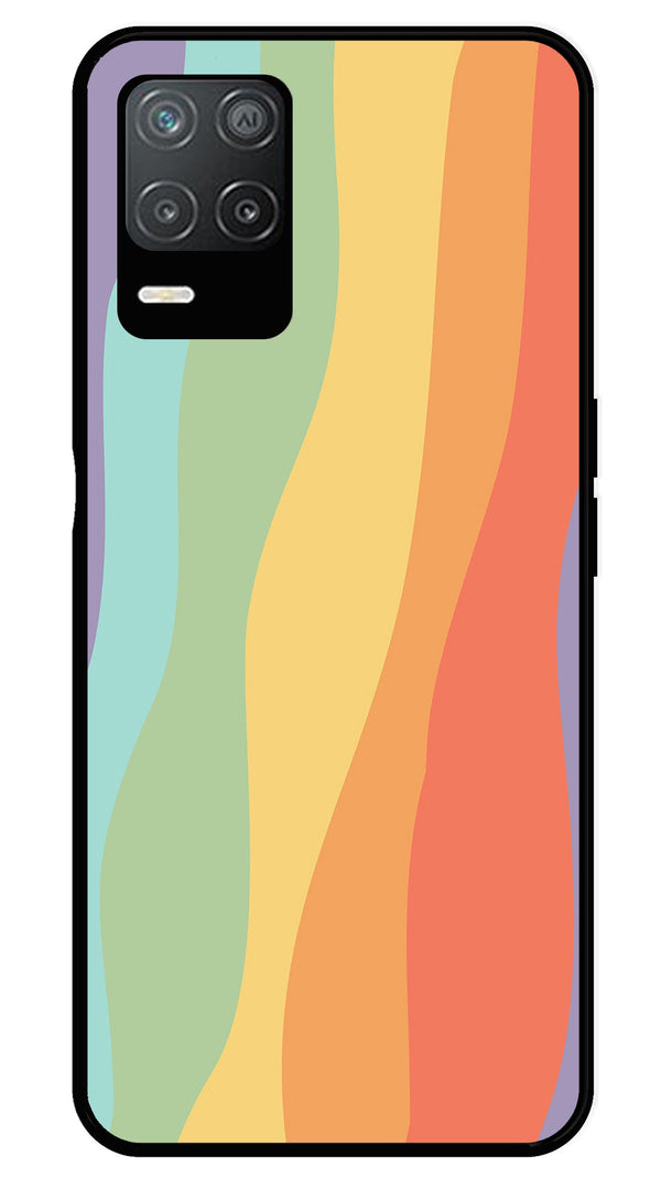 Muted Rainbow Metal Mobile Case for Realme 8 5G   (Design No -02)