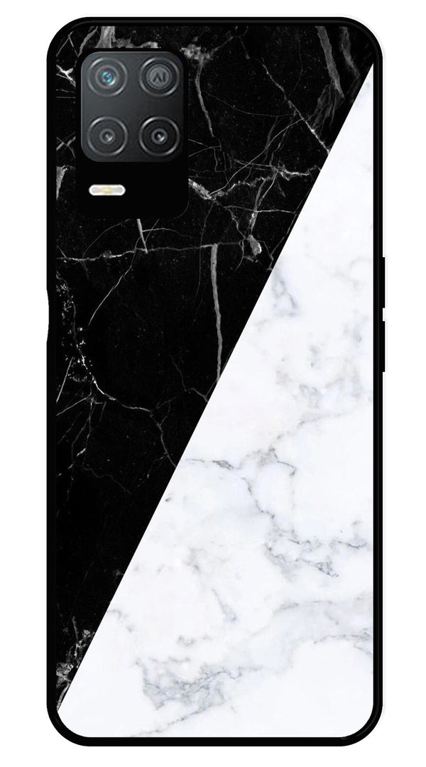 Black White Marble Design Metal Mobile Case for Realme 8 5G   (Design No -09)