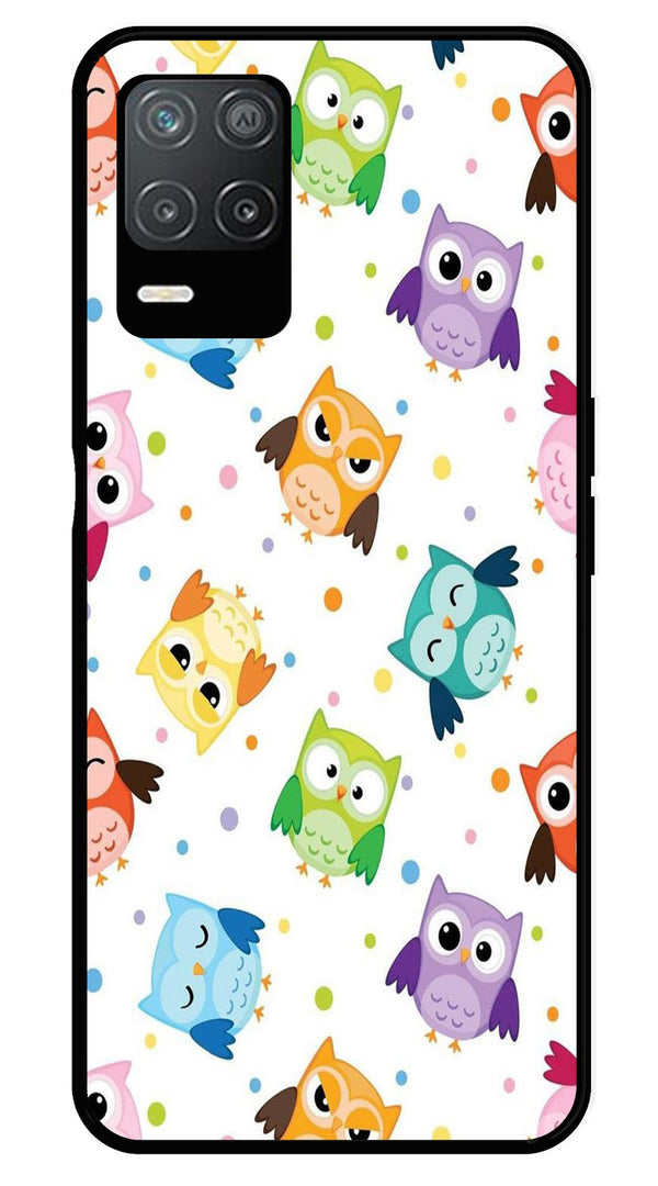 Owls Pattern Metal Mobile Case for Realme 8 5G   (Design No -20)
