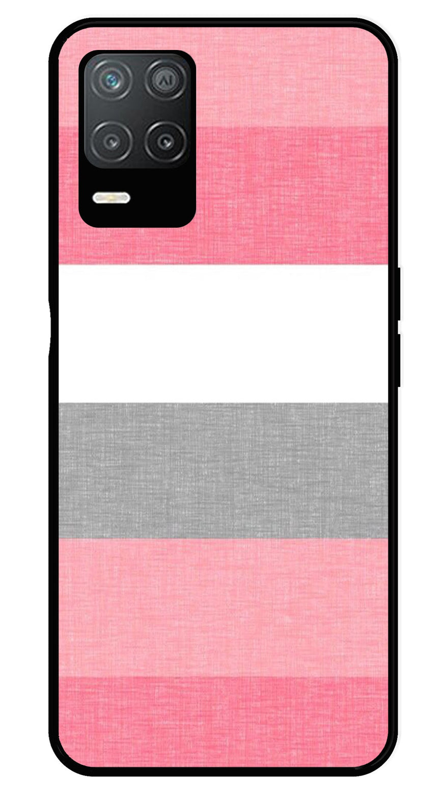 Pink Pattern Metal Mobile Case for Realme 8 5G   (Design No -23)