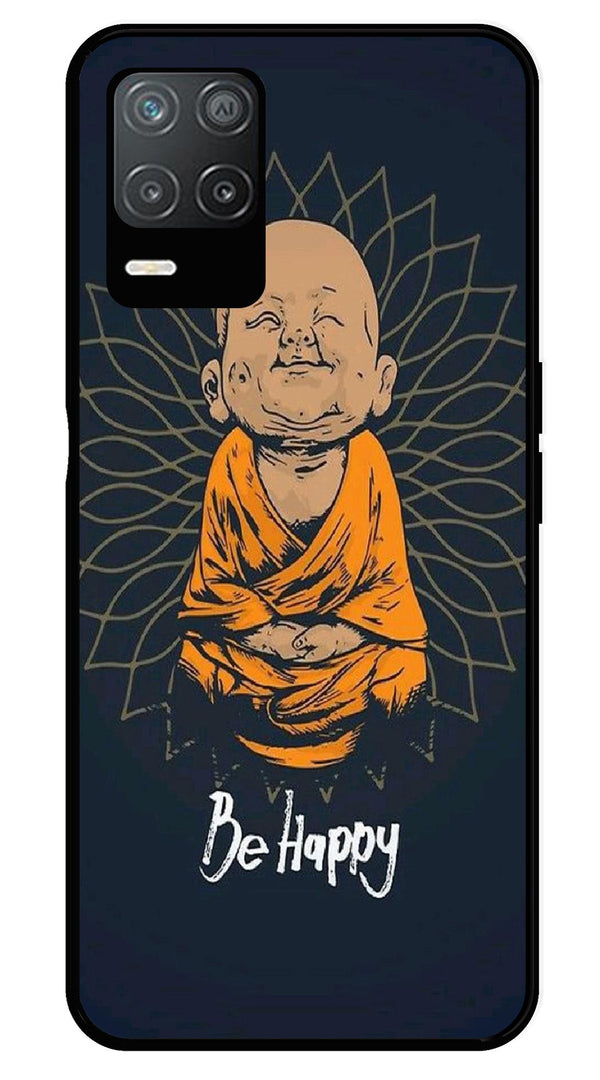 Be Happy Metal Mobile Case for Realme 8 5G   (Design No -27)