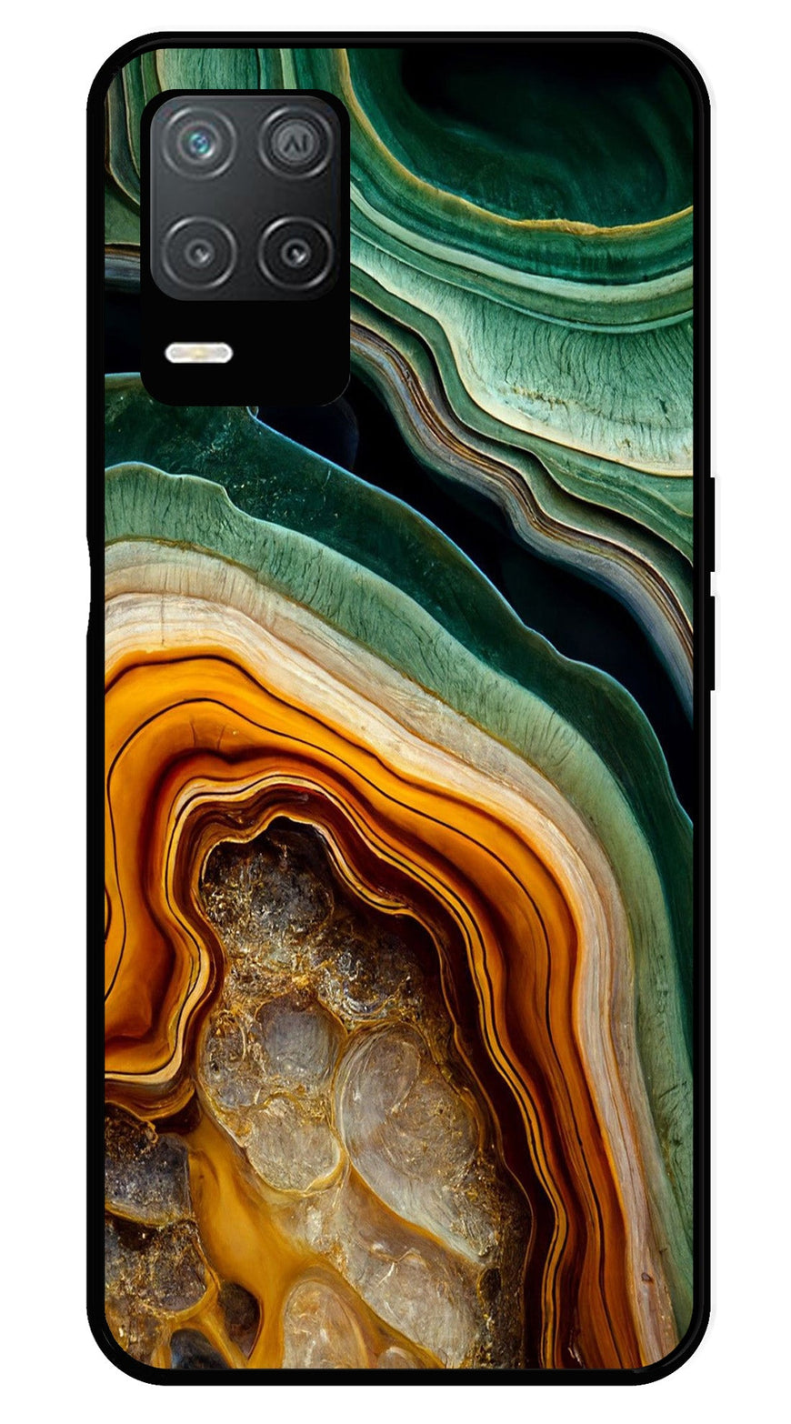 Marble Design Metal Mobile Case for Realme 8 5G   (Design No -28)