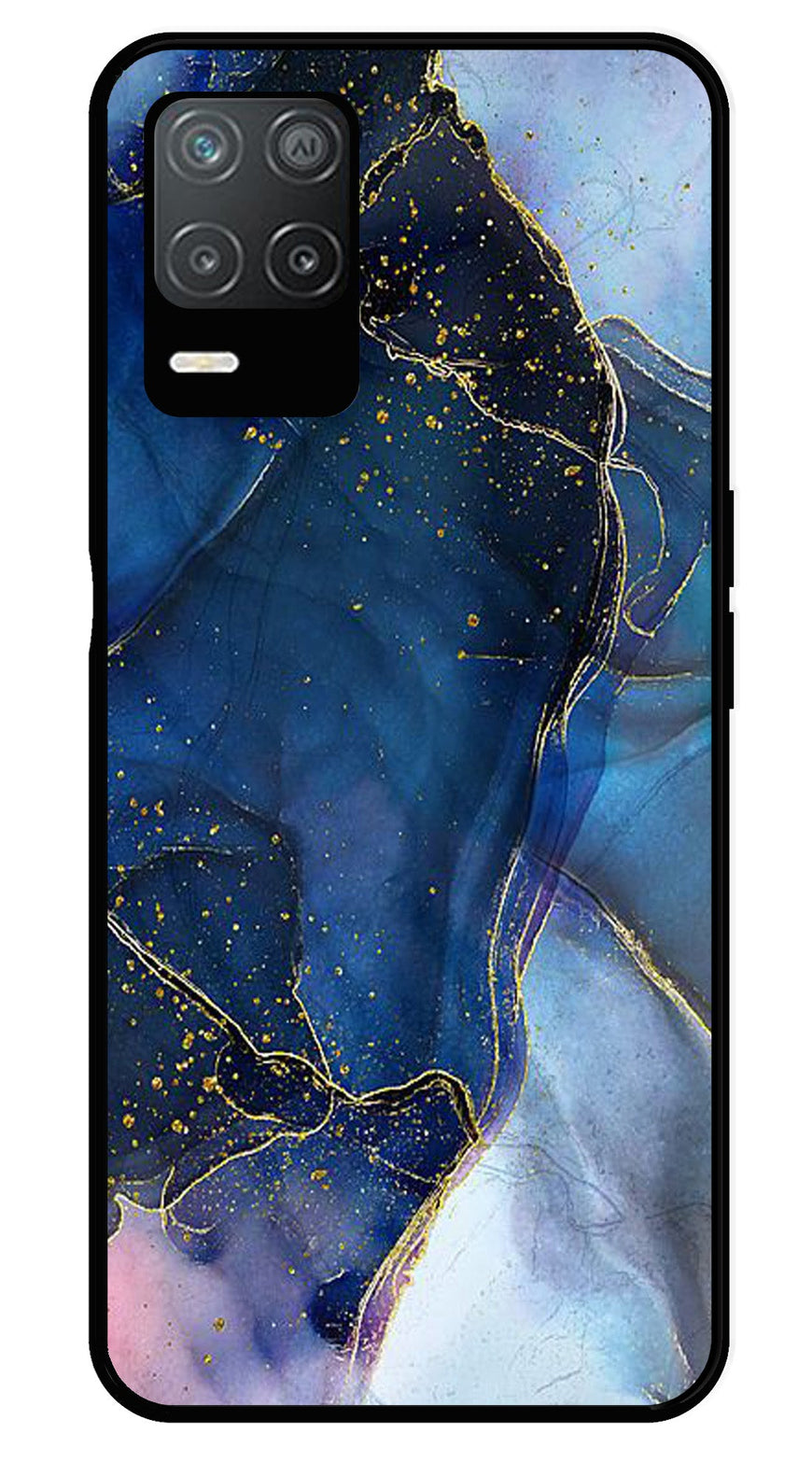 Blue Marble Metal Mobile Case for Realme 8 5G   (Design No -34)