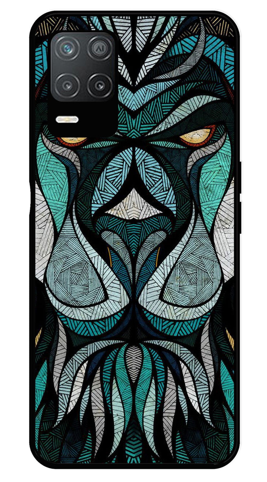 Lion Pattern Metal Mobile Case for Realme Narzo 30 5G   (Design No -40)