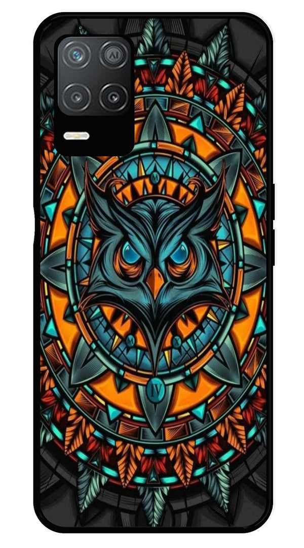 Owl Pattern Metal Mobile Case for Realme 8 5G   (Design No -42)