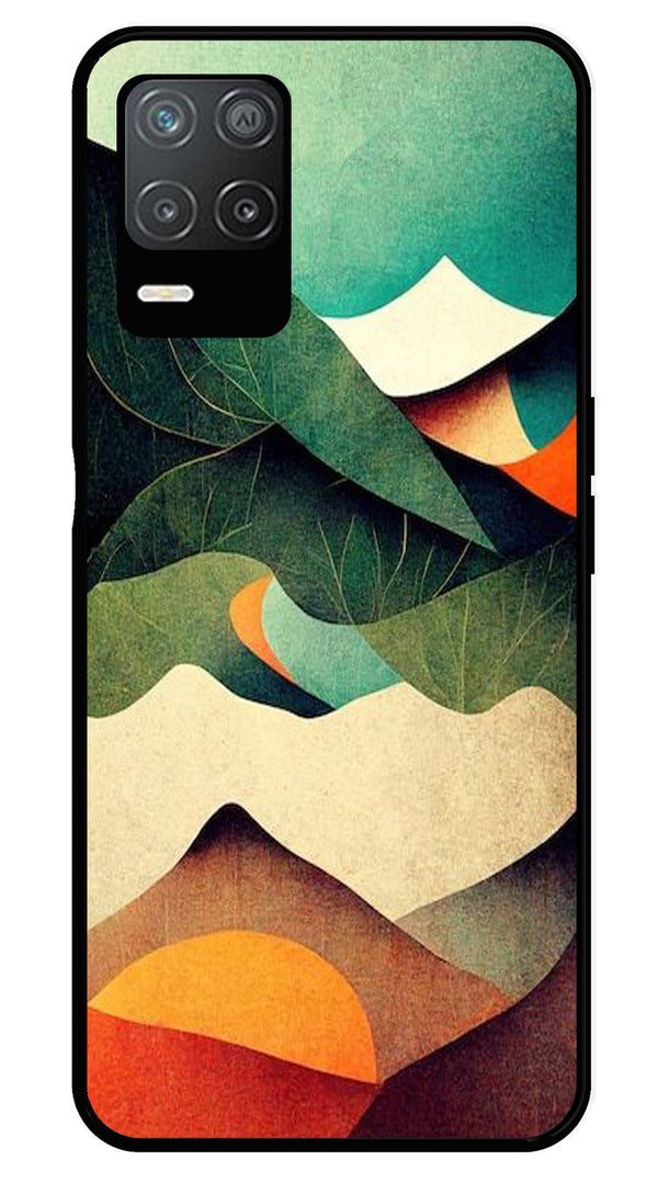 MultiColor Pattern Metal Mobile Case for Realme 8 5G   (Design No -43)