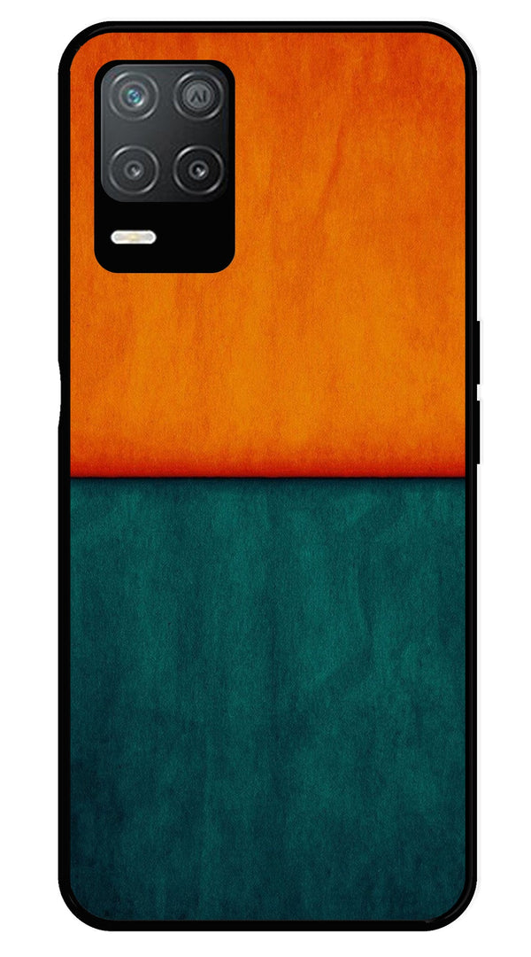 Orange Green Pattern Metal Mobile Case for Realme 8 5G   (Design No -45)