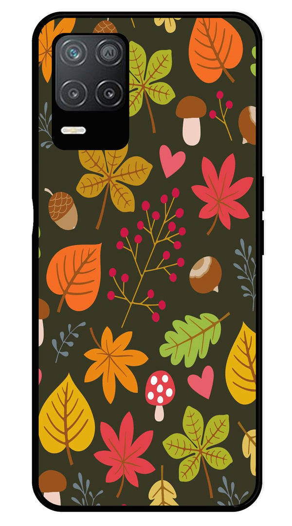 Leaves Design Metal Mobile Case for Realme 8 5G   (Design No -51)