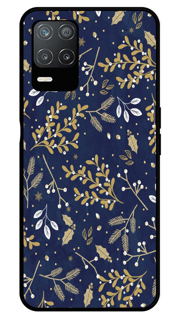 Floral Pattern  Metal Mobile Case for Realme 8 5G   (Design No -52)