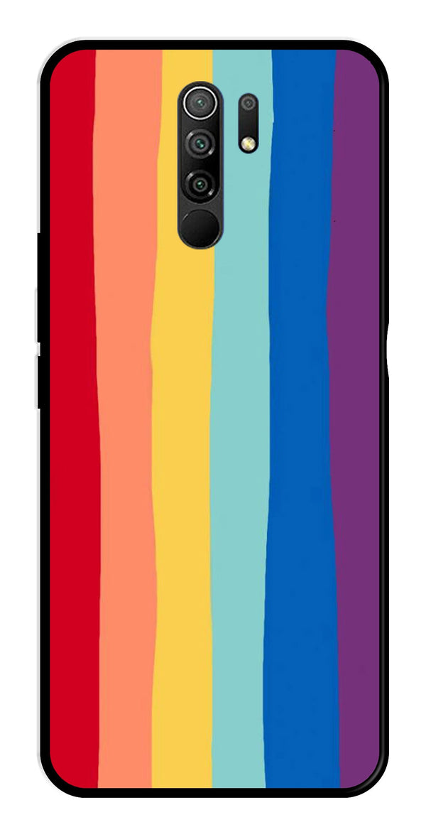 Rainbow MultiColor Metal Mobile Case for Redmi 9 Prime   (Design No -03)