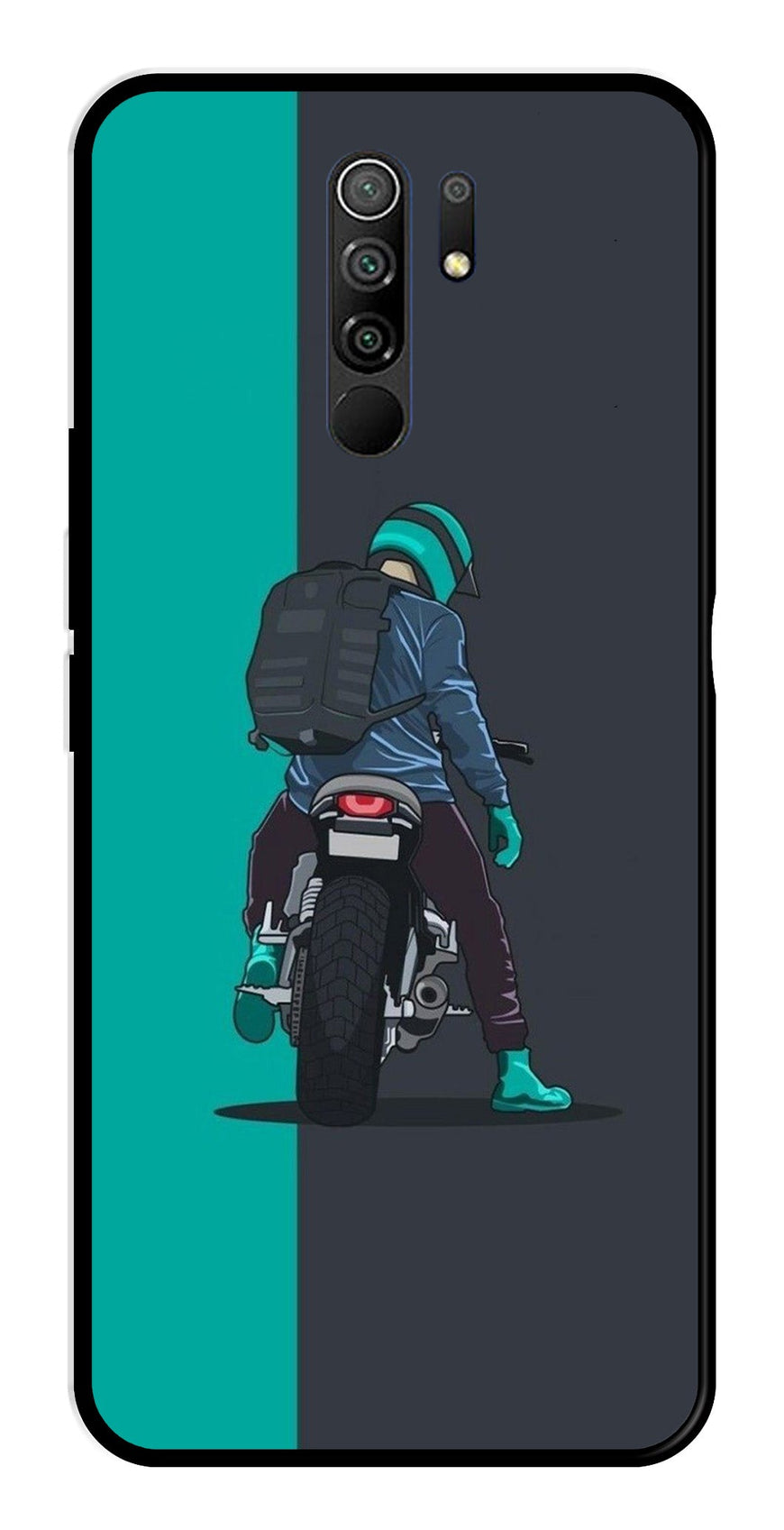 Bike Lover Metal Mobile Case for Redmi 9 Prime   (Design No -05)