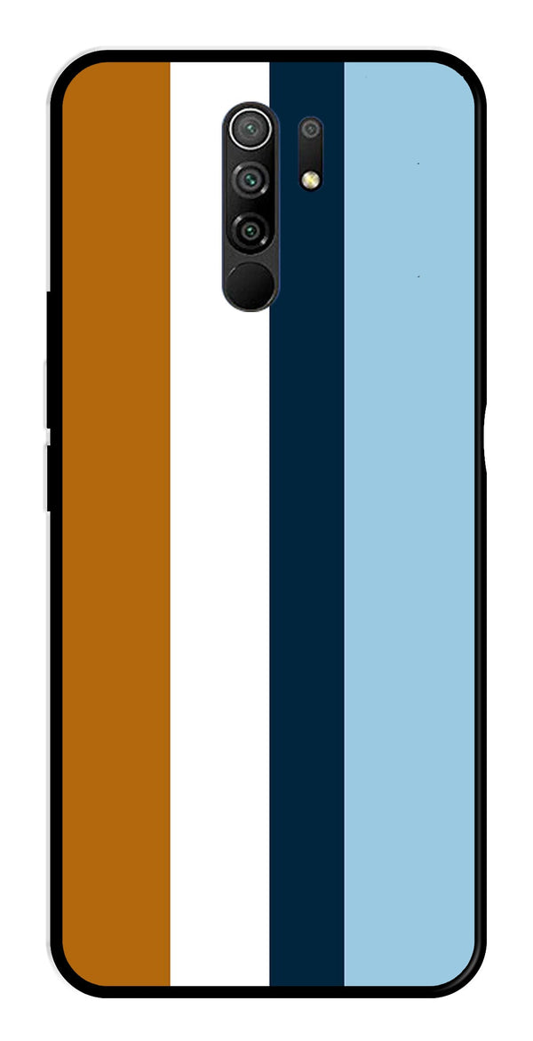 MultiColor Pattern Metal Mobile Case for Redmi 9 Prime   (Design No -17)