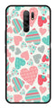 Hearts Pattern Metal Mobile Case for Redmi 9 Prime   (Design No -22)