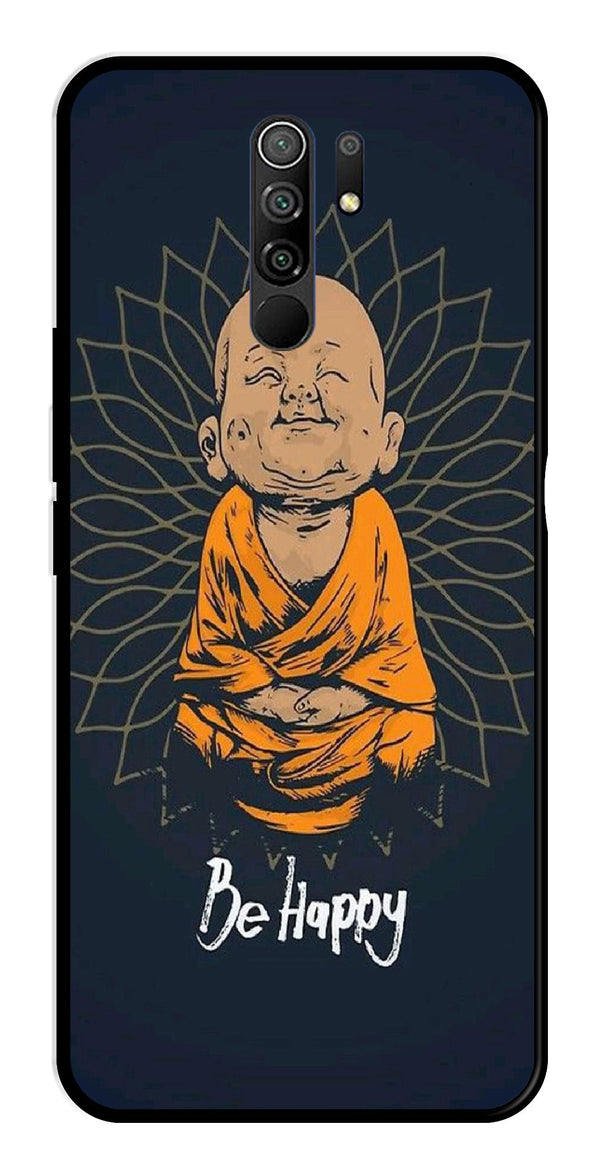 Be Happy Metal Mobile Case for Redmi 9 Prime   (Design No -27)