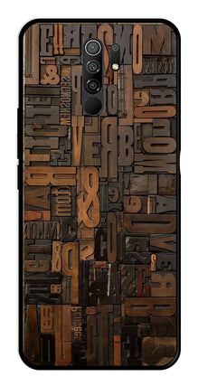 Alphabets Metal Mobile Case for Redmi 9 Prime
