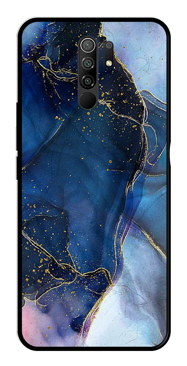 Blue Marble Metal Mobile Case for Redmi 9 Prime   (Design No -34)