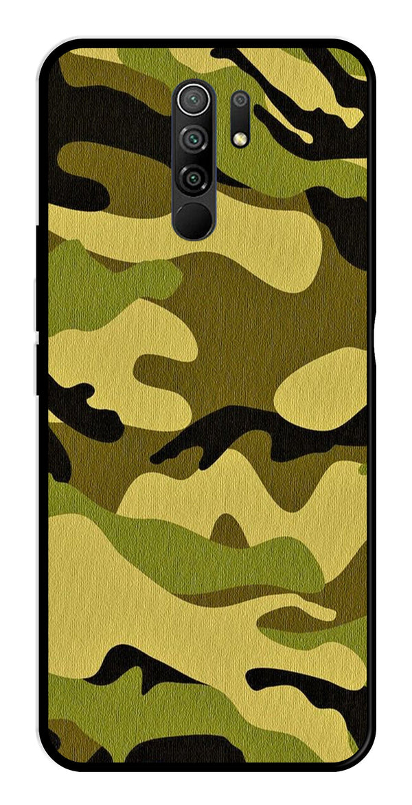 Army Pattern Metal Mobile Case for Redmi 9 Prime   (Design No -35)