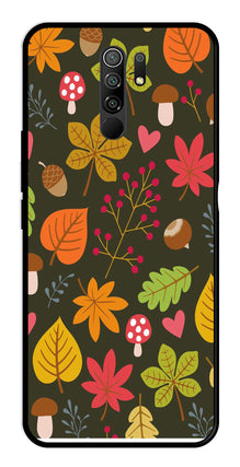 Leaves Design Metal Mobile Case for Redmi 9 Prime