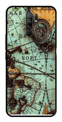 Map Design Metal Mobile Case for Redmi 9 Prime